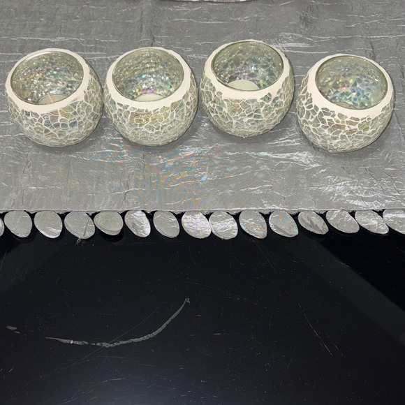 Mosaic Glass Tealight Holders - Set of 4 - Picture 2 of 6